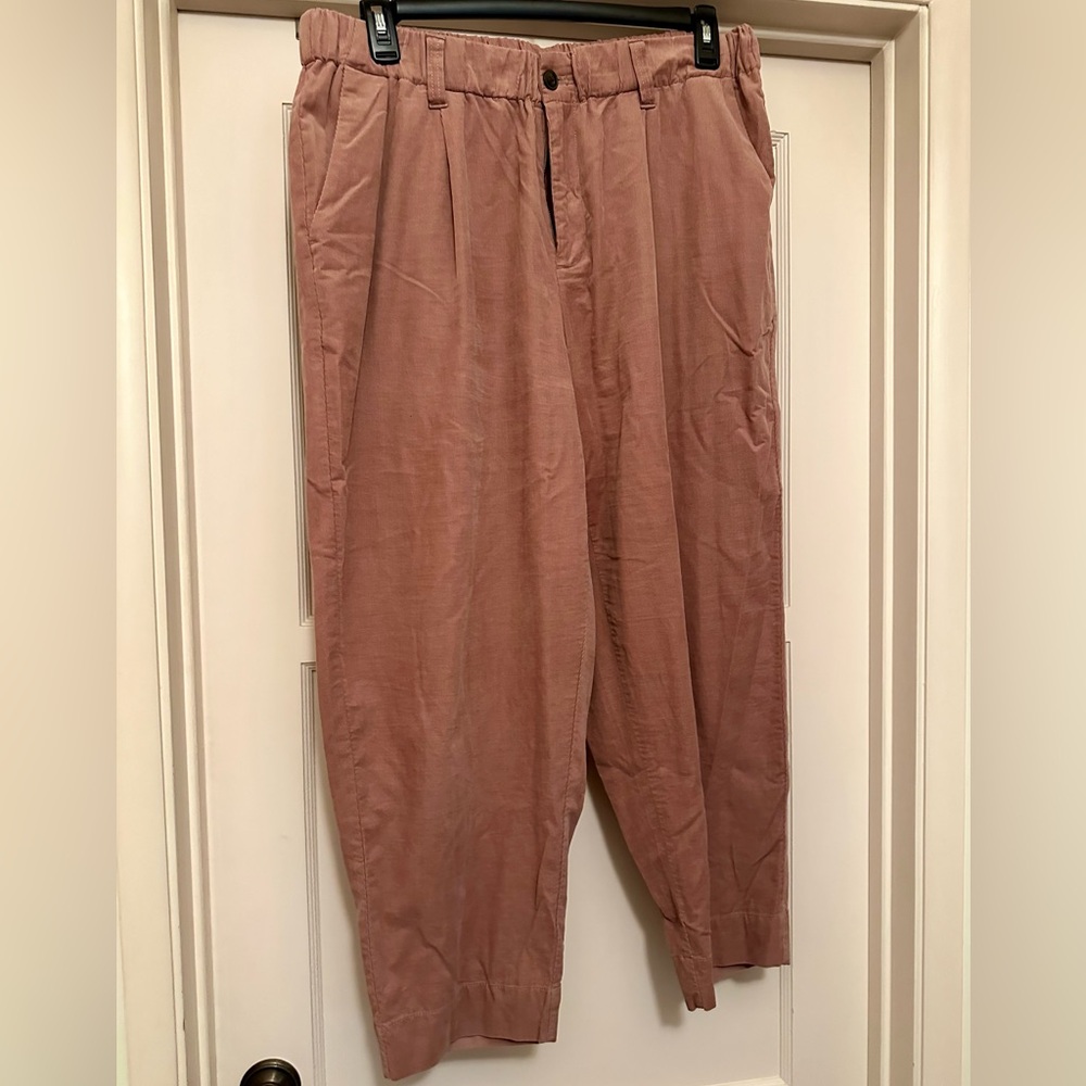 Madewell High Waist Drapey Cotton Corduroy Trousers in size 1X